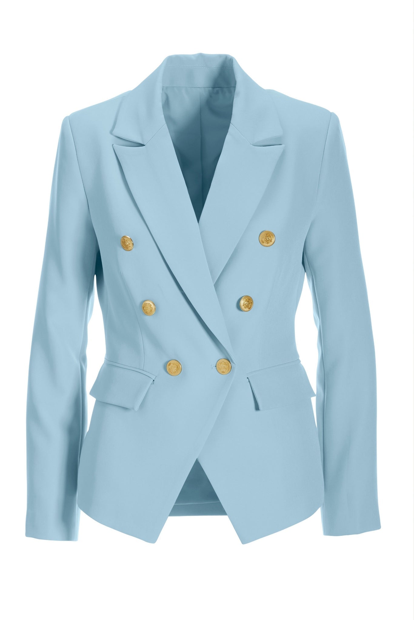 Crepe Double Breasted Blazer Airy Blue