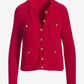 Button Detail Pocket Sweater Cardigan True Red