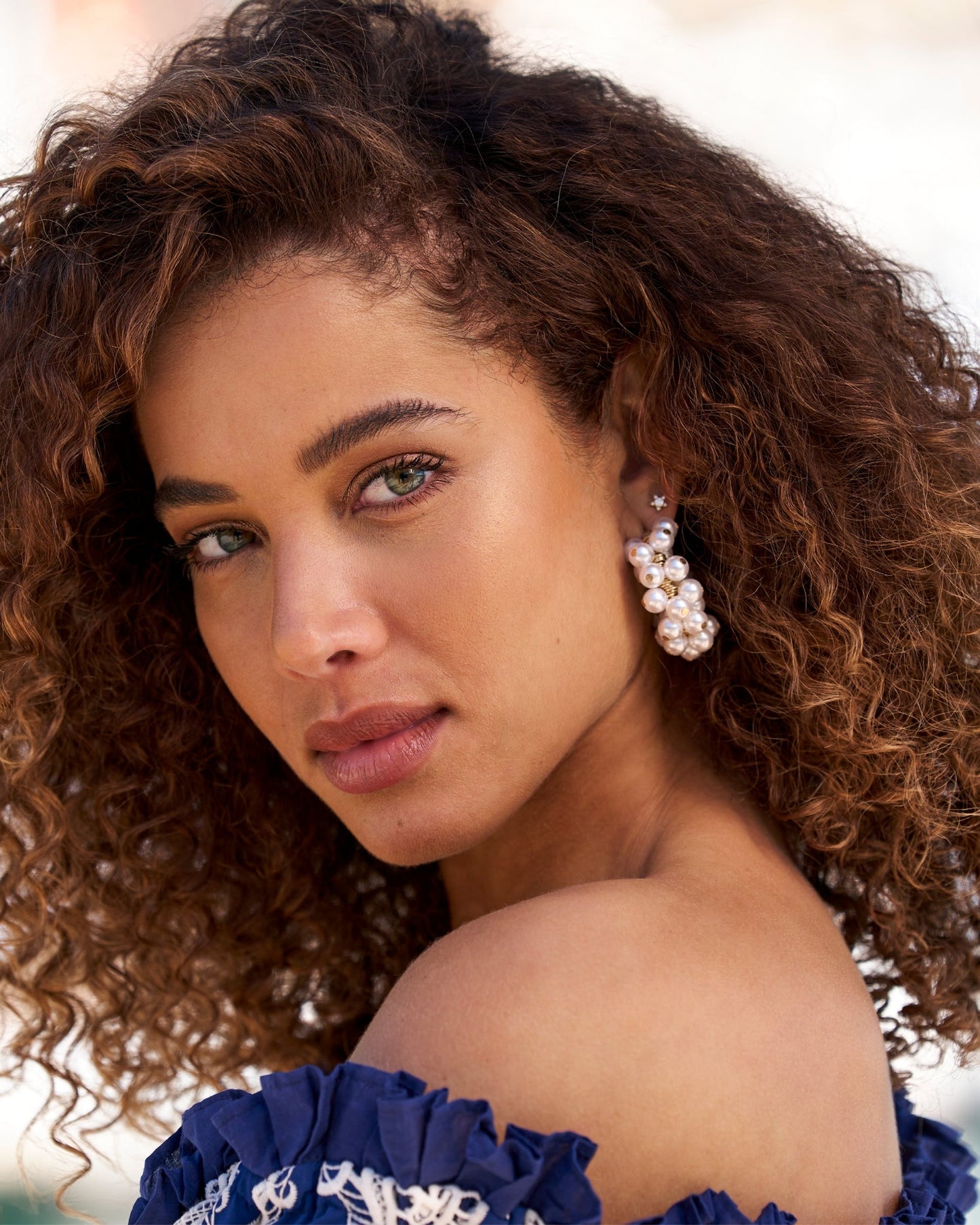 Pearl Hoop Earring White Pearl