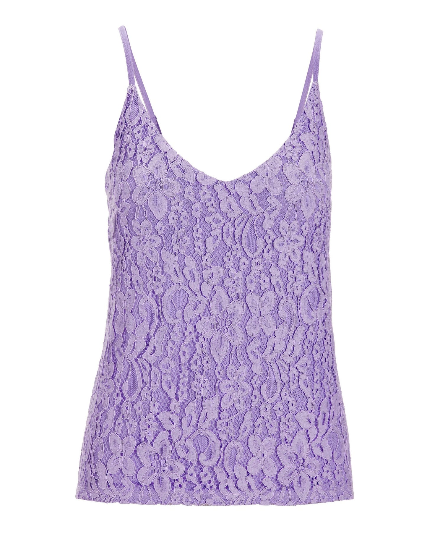 Lace Front V-Neck Cami Top Pastel Lilac