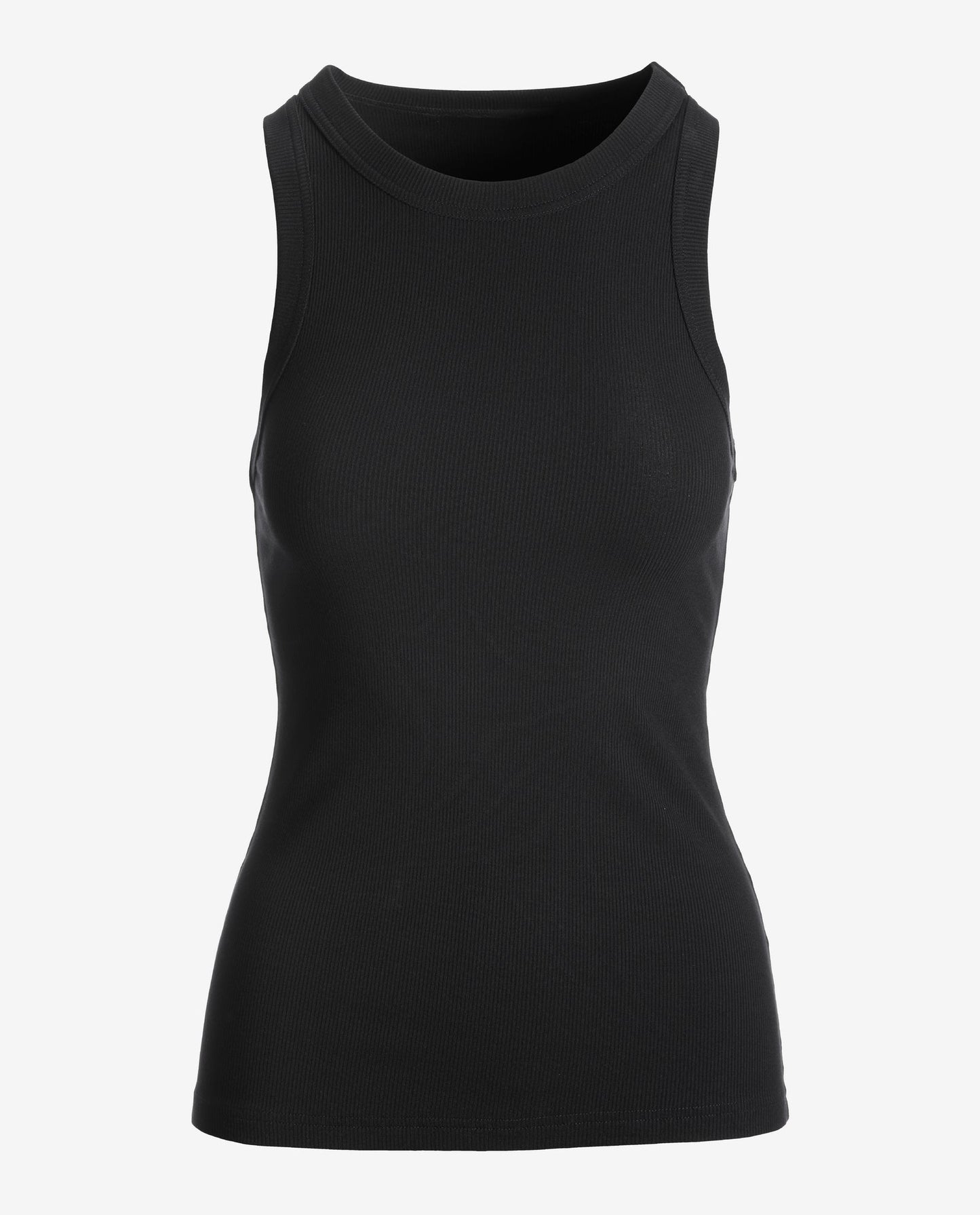So Essential Ribbed High Neck Top Proper Black