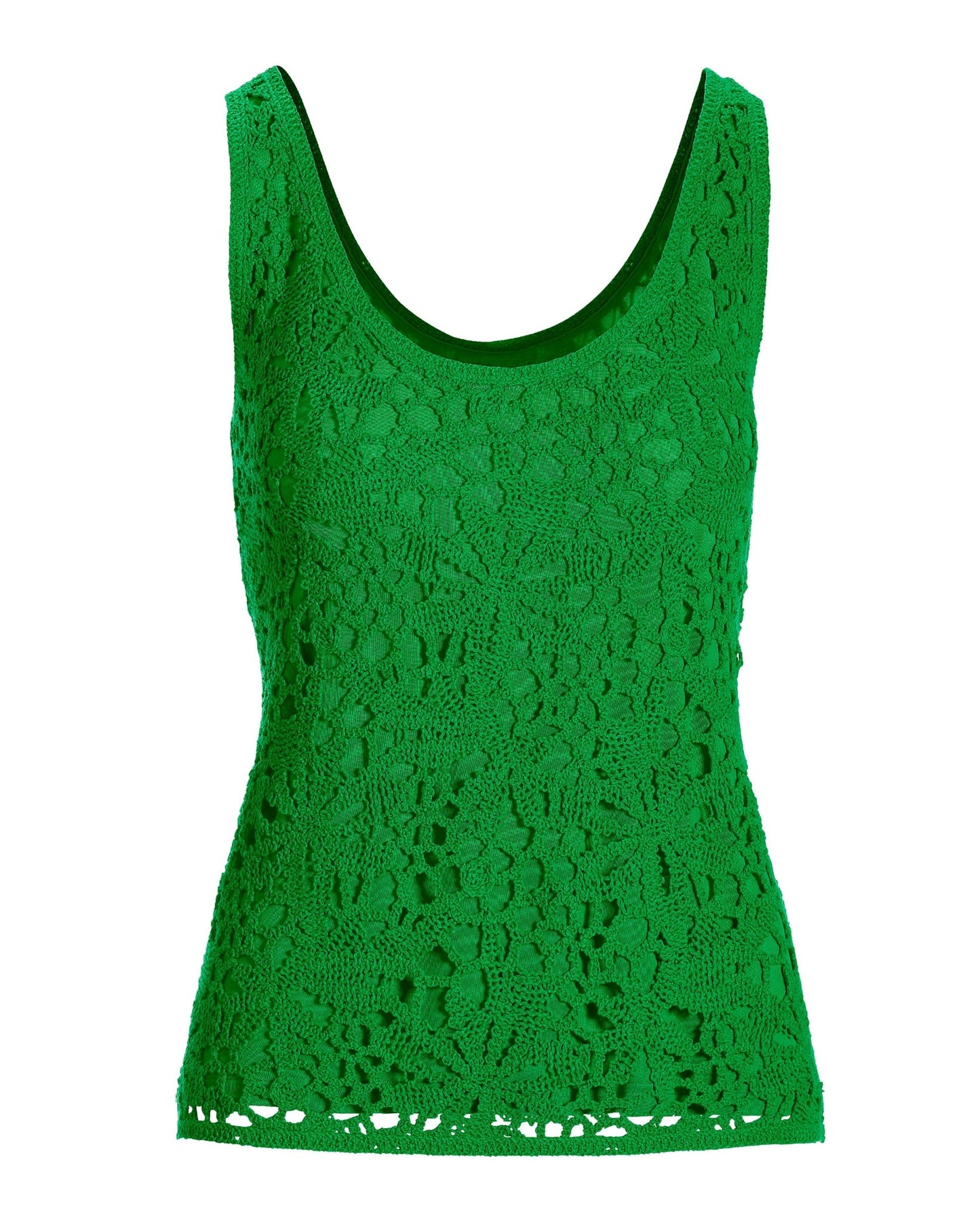 Crochet Scoop Neck Tank Fern Green