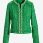 Pearl Trim Tweed Jacket Green
