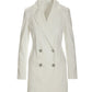 Modern Long Tailored Blazer Ivory