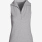 Luxe Lounge Half Zip Sleeveless Top Light Heather Gray