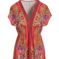 Status Printed Drawstring Knit Top Orange Multi