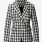 Houndstooth Double Breasted Blazer Black/White
