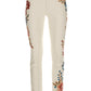 Embroidered Floral Slim Straight Jean Off White Multi