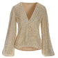 Sequin Surplice Blouse Silver/Gold