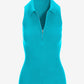 Sleeveless Ribbed Half-Zip Sweater Scuba Blue