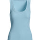So Essential Scoop Neck Ribbed Top Blue Topaz