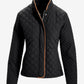 Light Weight Sweater Inset Quilted Puffer Jacket Black