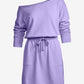 Cotton Comfort Slouchy Drawstring Sport Dress Lavender