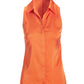Heidi Sleeveless Button Up Charmeuse Blouse Firecracker