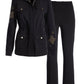 French Terry Studded Utility Set Black