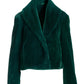 Shawl Collar Versatile Faux Fur Chubby Deep Emerald