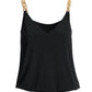 So Chic Chain Strap Blouson Tank Black