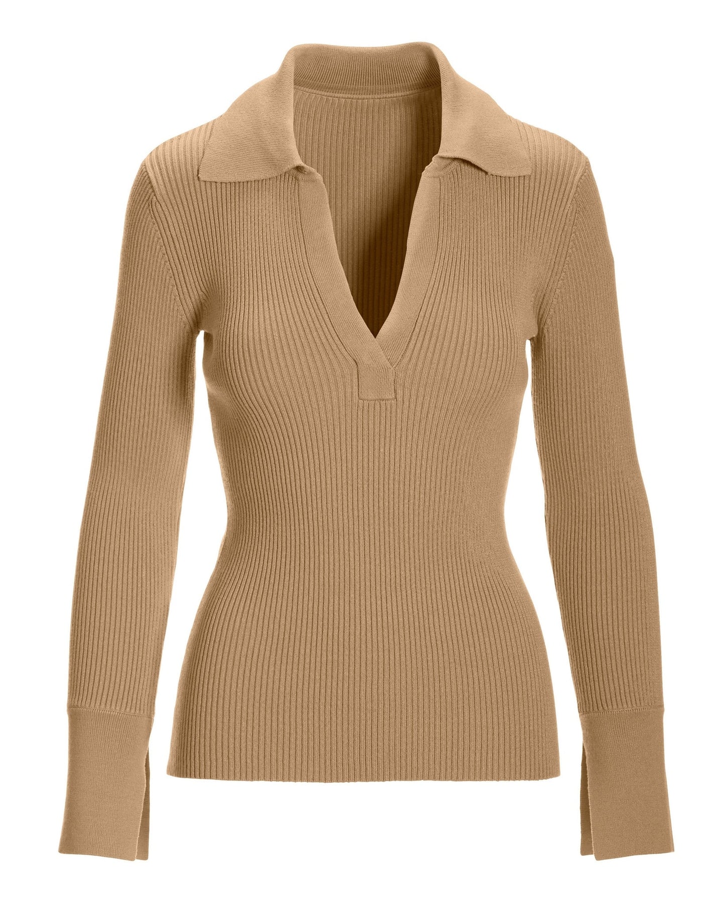 Ribbed Collar Sweater Sesame
