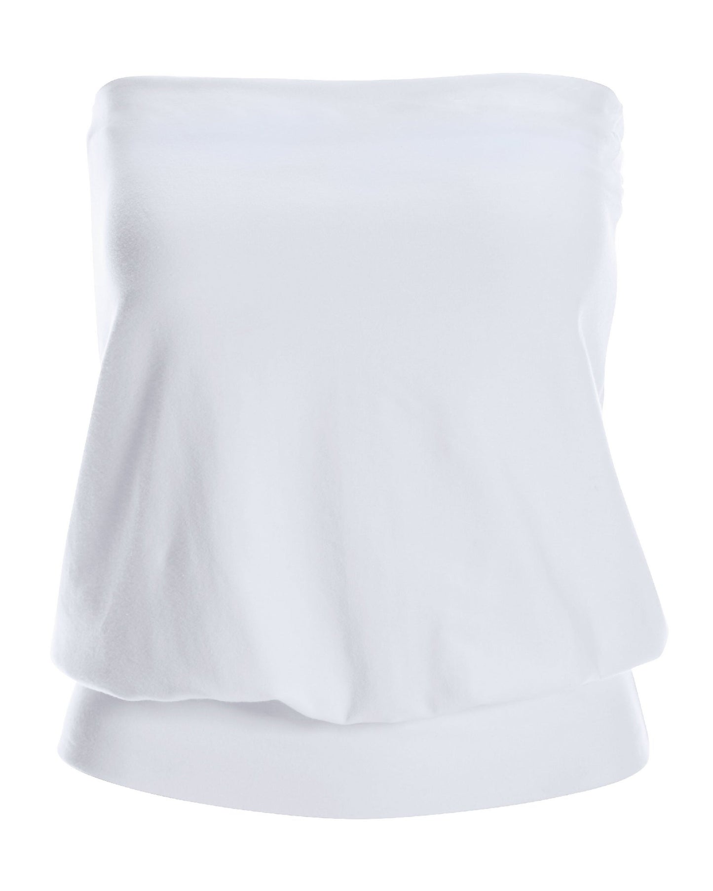 So Sexy Strapless Blouson Tube Top White