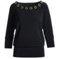 Beyond Travel Grommet Slouchy Top Jet Black
