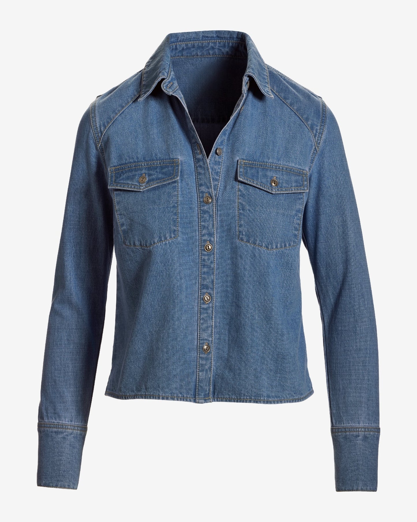 Denim Meet-Me-At-The-Waist Shirt Light Wash
