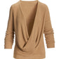 Effortless Front Twist Sweater Suntan