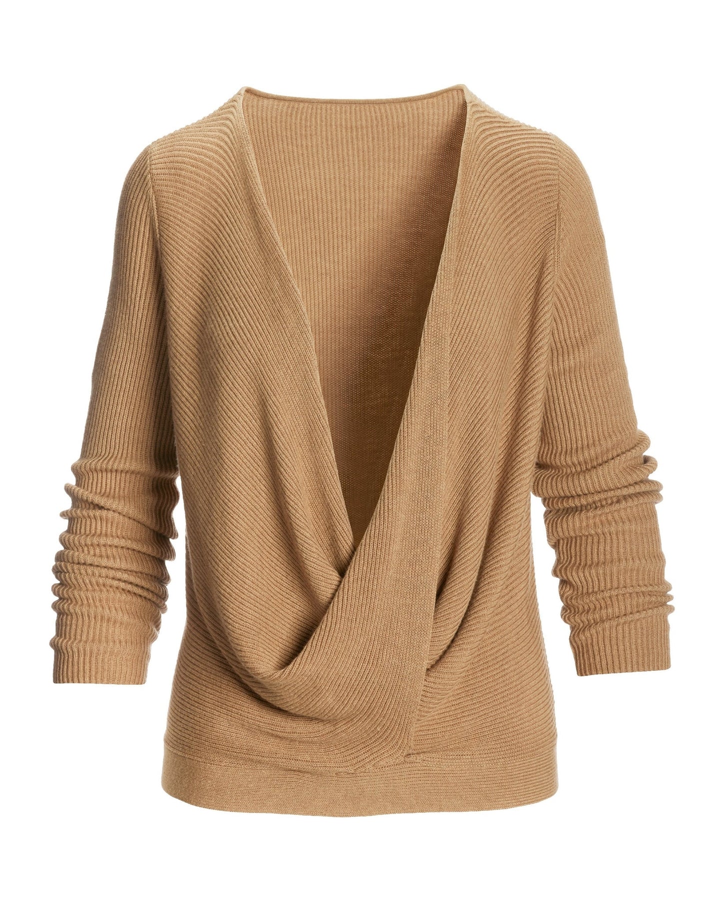 Effortless Front Twist Sweater Suntan