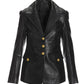 Leather Modern Single Breasted Blazer Black