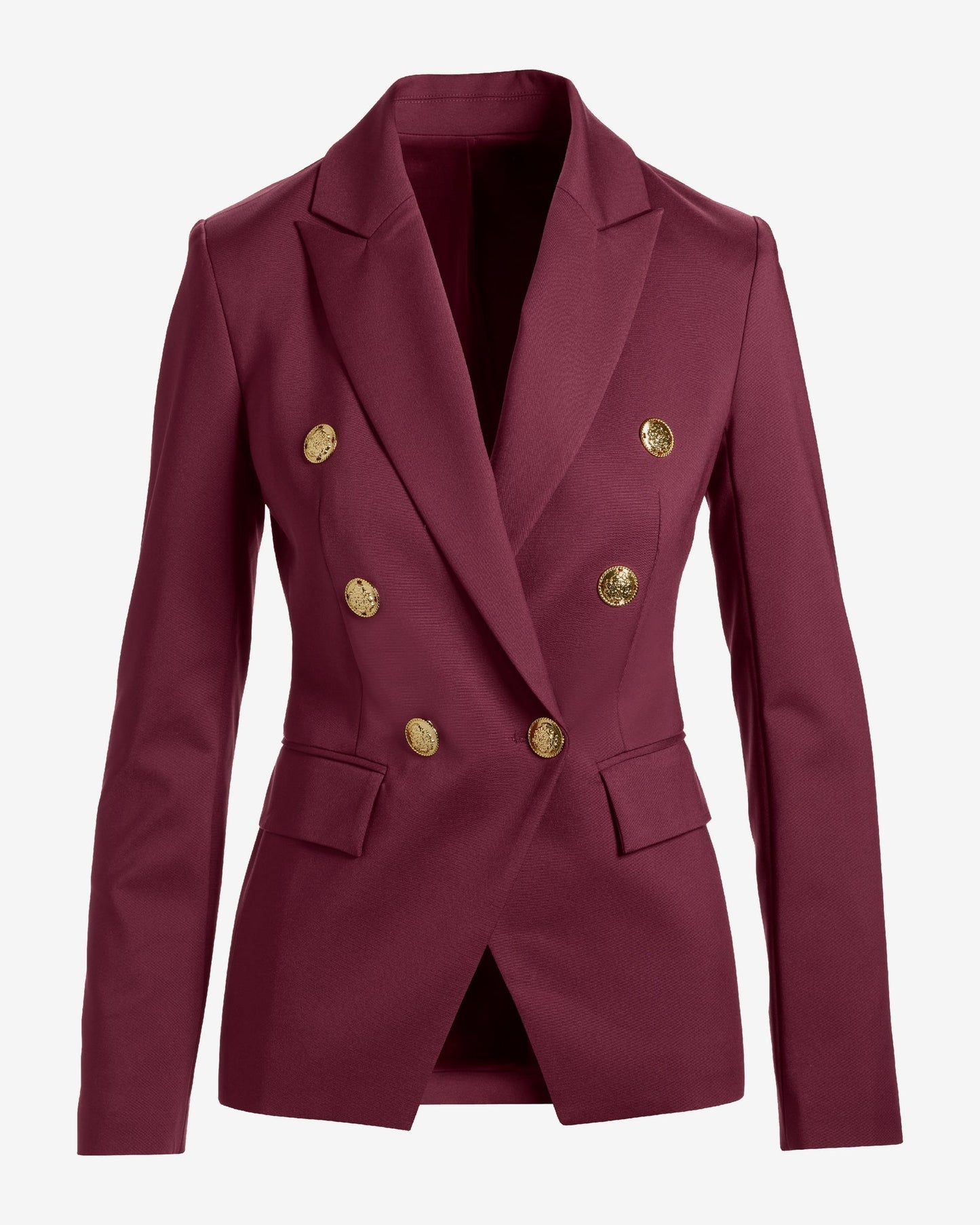 Modern Double-Breasted Blazer Black Cherry
