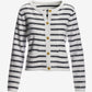 Sequin Stripe Cardigan Off White/Navy