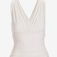 So Chic Surplice Ruched Top Off White