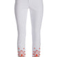 Coral Baubles Embellished Ankle Jean White/Coral