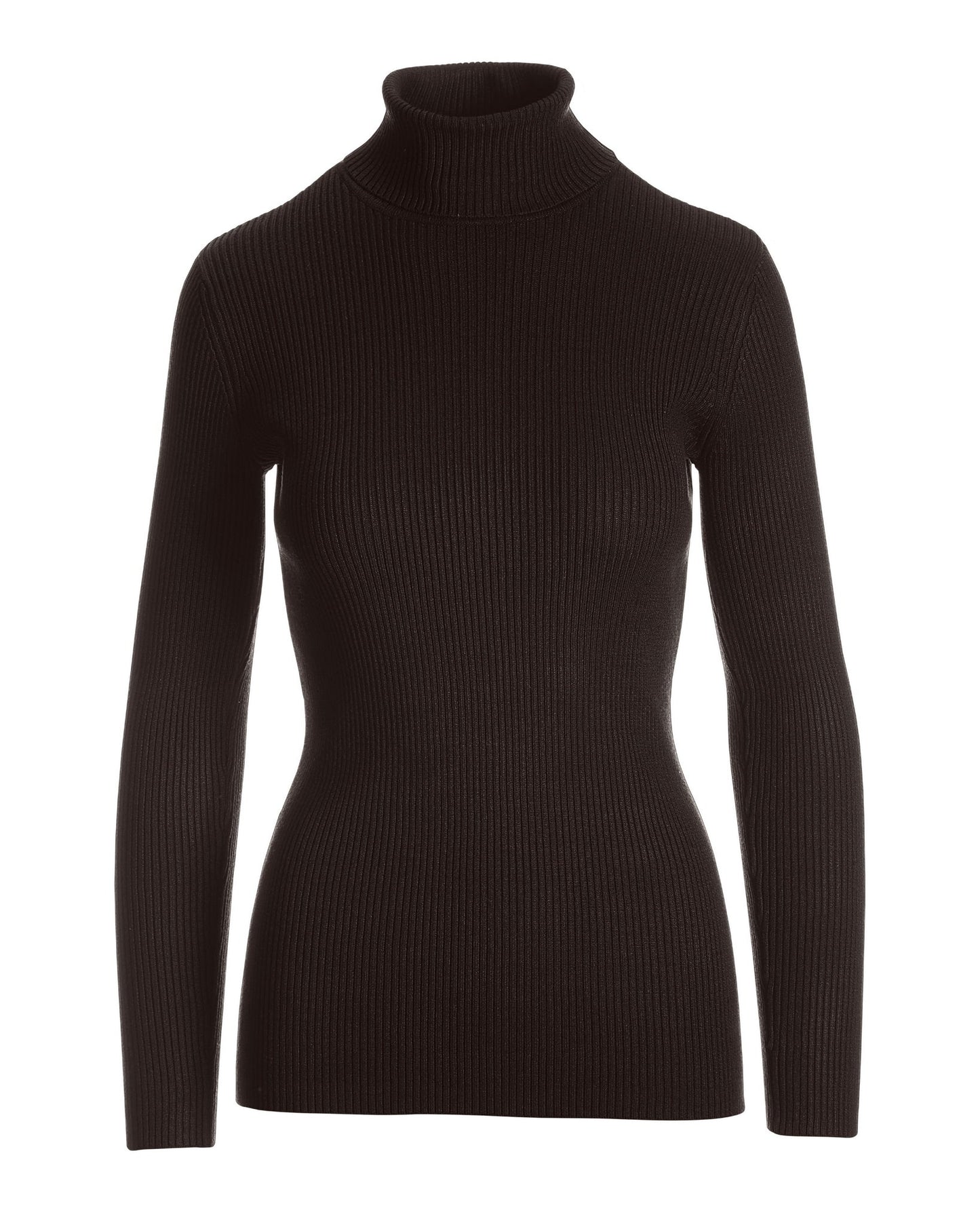 Ribbed Turtleneck Sweater Chocolate Torte
