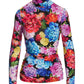 So Chic Uptown Garden Ruched Turtleneck Top Multi