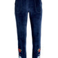 Embroidered Velour Jogger Navy Multi