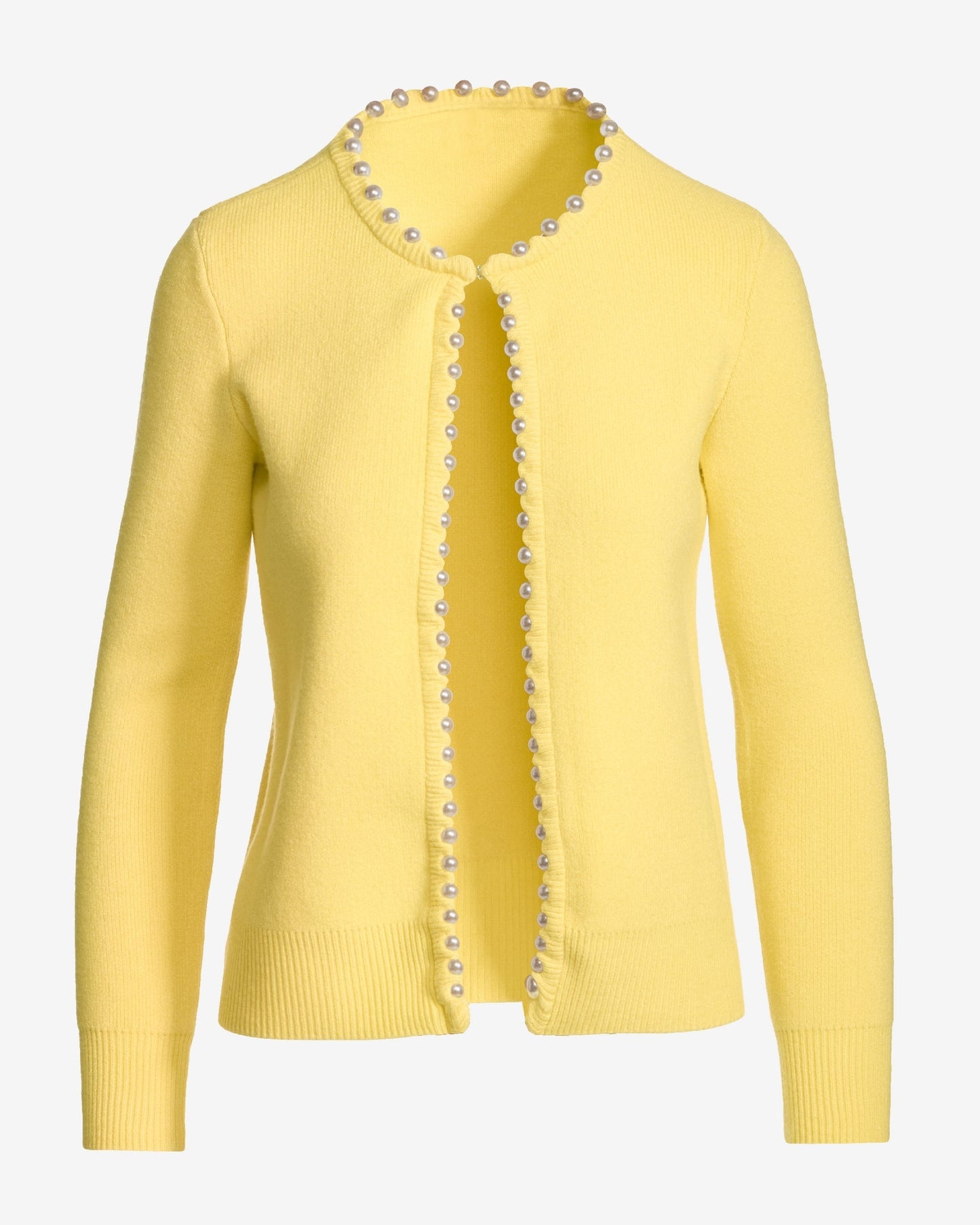 Pearl Trim Cardigan Pale Banana