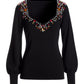 Jeweled Embellished Sweater Black Multi