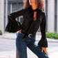 Leather Pearl Buckle Belt Black
