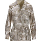 Metallic Camo Print Studded Utility Jacket Tan/Gold