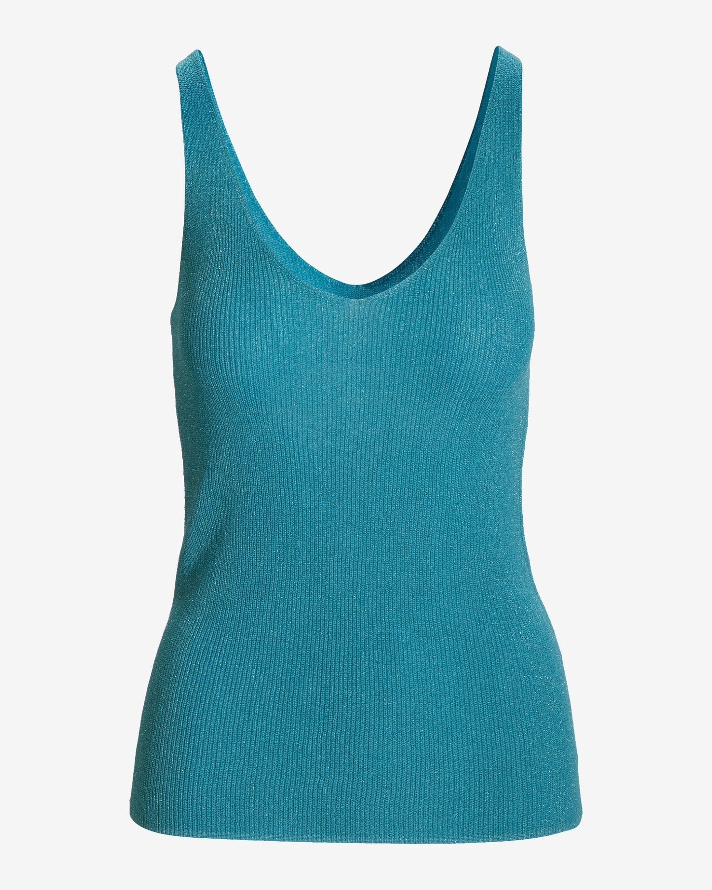 Metallic V Neck Sweater Tank Bachelor Button