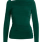 Sleek Ruched Cutout Top Emerald