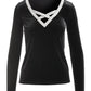 Velvet Strappy Embellished Top Black
