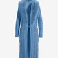 Faux Fur Embellished Cable Duster Clear Blue Sky