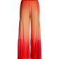 Malibu Sunrise Gradient Mesh Palazzo Pant Orange Multi