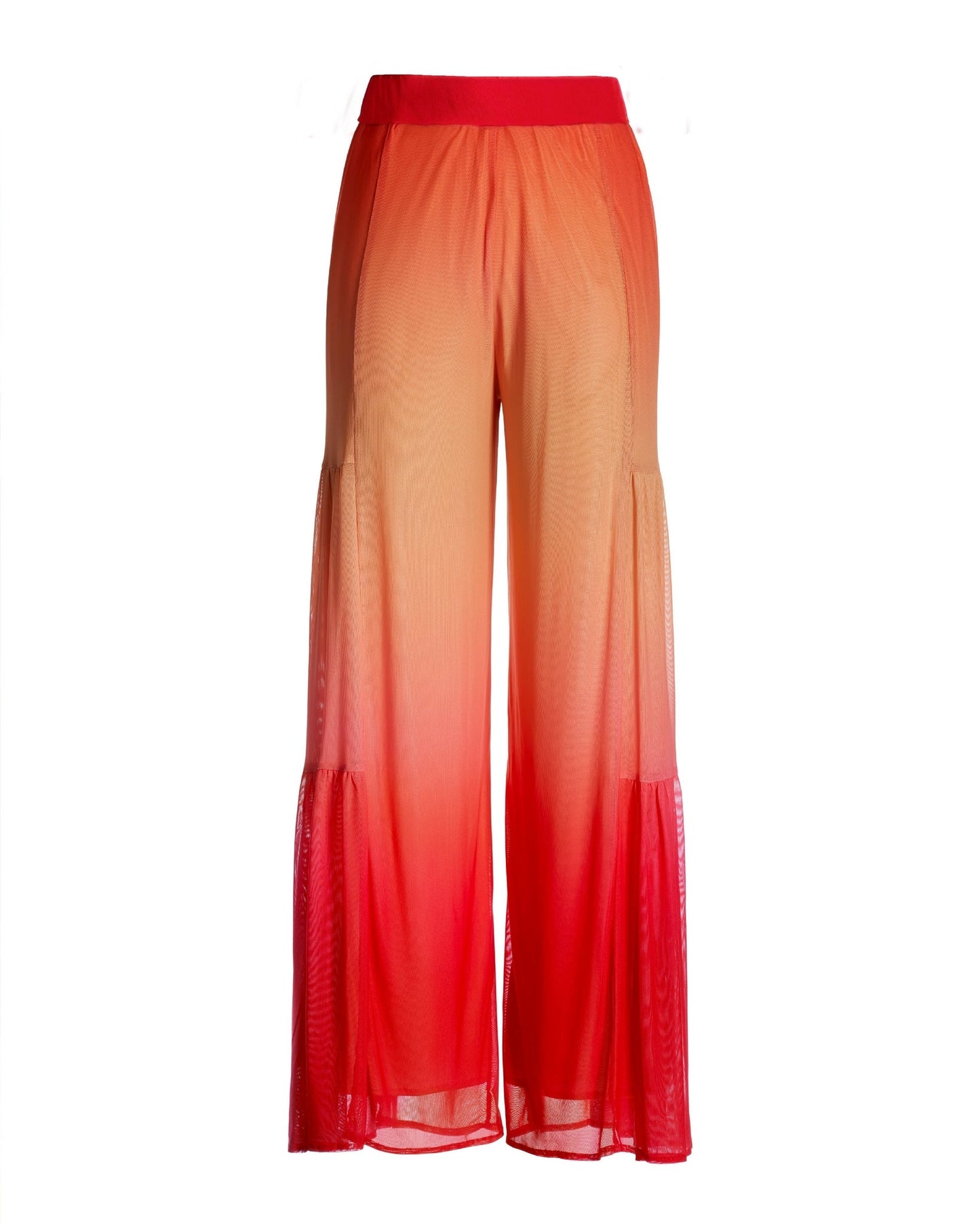 Malibu Sunrise Gradient Mesh Palazzo Pant Orange Multi