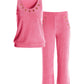 Grommet Blouson Crop Loop Terry Cloth Set Sachet Pink