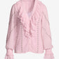Parisian Pearl Embellished Ruffle Blouse Pink Quartz