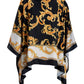 Regal Status Print Kimberly Poncho Charmeuse Blouse Black/Gold