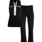 Sleeveless Chic Zippered Coordinates Set Black/White