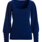 Cashmere Square-Neck Button-Cuff Sweater Royal